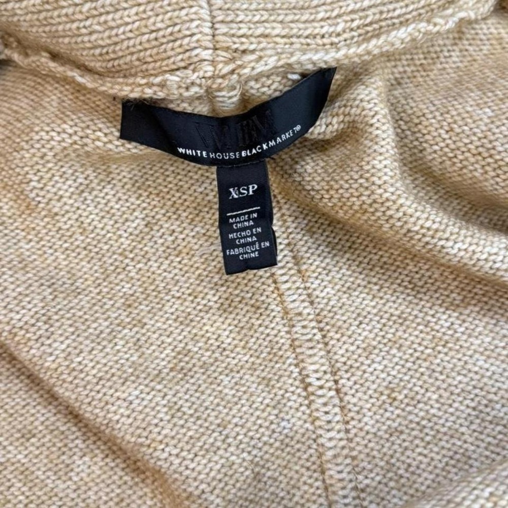Belted Sweater Cardigan XS Neutral Cozy Work Wear Wool Blend Minimalist - Picture 6 of 6